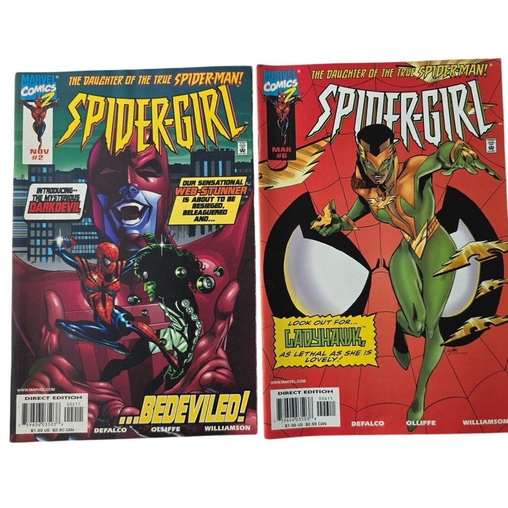 Marvel Comics Spider-Girl #2 #6 Lot Darkdevil‎ Ladyhawk First Appearance 1998 E2